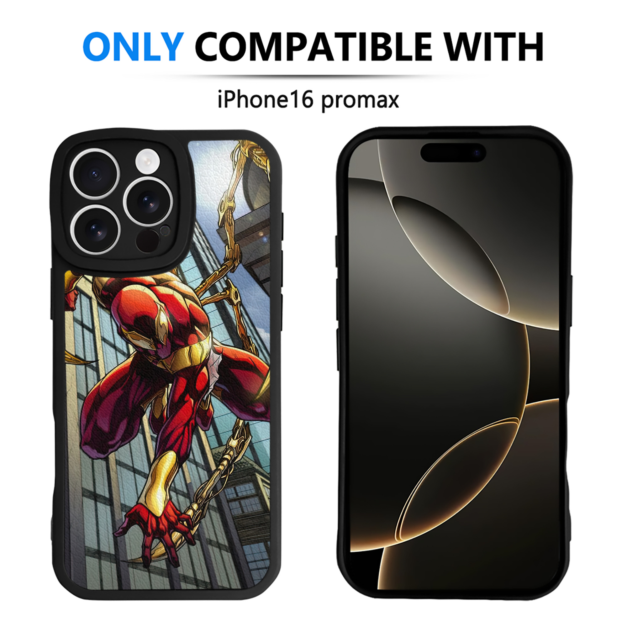 （画像用） Spider Man スパイダーマン 【iPhone 16シリーズ対応】シリコンスマホケース（レザー調） 材質：シリコン